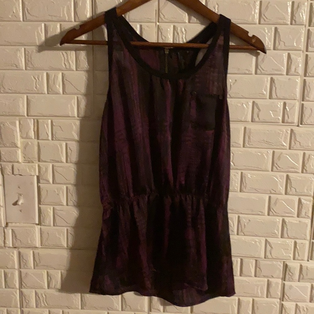 Black poppy woman's racer back blouse small u